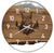 Runde Wanduhr aus Walnussholz, 70 cm, weisser Rahmen, arabische Ziffern, Graues Epoxidharz, Luchs