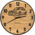 Runde Wanduhr aus Eichenholz, 35 cm, schwarzer Rahmen, arabische Ziffern, BMW