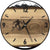 Runde Wanduhr aus Walnussholz, 35 cm, schwarzer Rahmen, arabische Ziffern, schwarzes Epoxidharz, Snowboardfahrer, Schneebedeckte Berge im Hintergrund