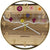 Runde Wanduhr aus Walnussholz, 35 cm, goldener Rahmen, arabische Ziffern, Durchsichtiges Epoxidharz, Blumen