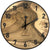 Runde Wanduhr aus Walnussholz, 35 cm, schwarzer Rahmen, arabische Ziffern