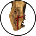 Runde Wanduhr aus Olivenholz, 35 cm, schwarzer Rahmen, keine Ziffern - PRISEWALD