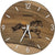 Runde Wanduhr aus Walnussholz, 35 cm, weisser Rahmen, arabische Ziffern, Pferd 🐎