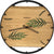 Runde Wanduhr aus Eichenholz, 50 cm, schwarzer Rahmen, Teilstriche Ziffern, Pflanzen