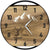 Runde Wanduhr aus Walnussholz, 50 cm, schwarzer Rahmen, arabische Ziffern, Verschneite Berge, Hirsche