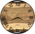 Runde Wanduhr aus Walnussholz, 50 cm, schwarzer Rahmen, römische Ziffern, Weltkarte