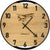 Runde Wanduhr aus Eichenholz, 35 cm, schwarzer Rahmen, arabische Ziffern, Leichtflugzeug