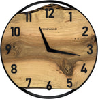 Horloge murale ronde en noyer, 35 cm, cadre noir, chiffres arabes, montagnes enneigées, SUISSE, THOUNE